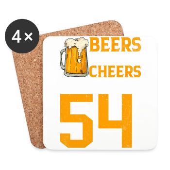 Acclamations et bière à 54 ans chope de bière mousseuse - Dessous de verre (lot de 4) - blanc - Devant