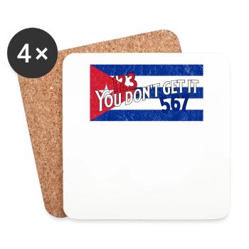 Salsa 123 567 Drapeau de Cuba - Dessous de verre (lot de 4) - blanc - Devant