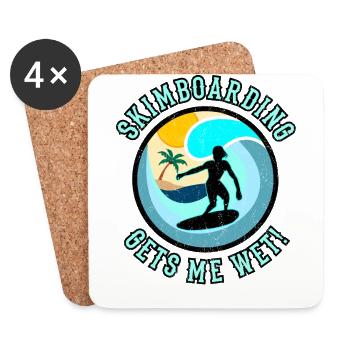 Skimboarding gets me wet! Skimboard Frauen Spruch - Untersetzer (4er-Set) - Weiß - Vorne