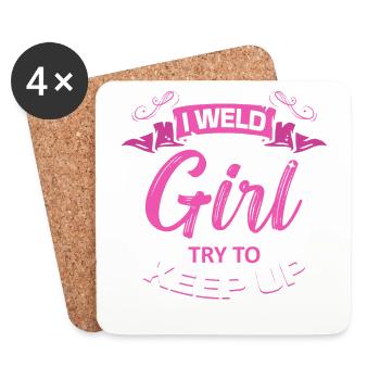 Welders Gifts, Funny Welder Welder Shirt, Welding - Coasters (set of 4) - white - Front