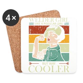 Welders Gifts, Funny Welder Welder Shirt, Welding - Untersetzer (4er-Set) - Weiß - Vorne
