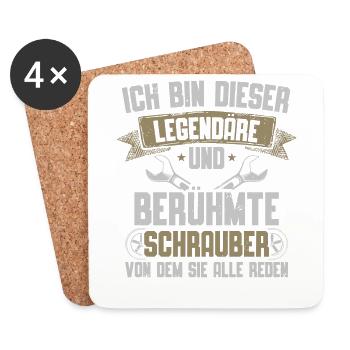 Ich Bin Dieser Legendäre Schrauber Von Dem Sie - Untersetzer (4er-Set) - Weiß - Vorne