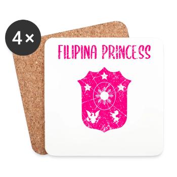 Philippines Filipina Pride Flag Heart I Cadeau - Dessous de verre (lot de 4) - blanc - Devant