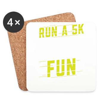 Courez un 5 km Ils ont dit que ça allait s’amuser Ils ont dit coureur - Dessous de verre (lot de 4) - blanc - Devant