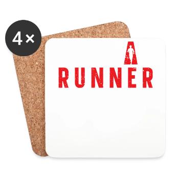 Vêtements de marathon de coureur en série - Dessous de verre (lot de 4) - blanc - Devant