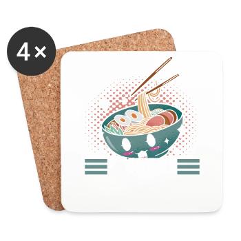Everything is better with ramen lovers Japan - Coasters (set of 4) - white - Front