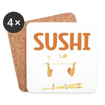 Propulsé par Sushi Lovers Japan Japanese - Dessous de verre (lot de 4) - blanc - Devant