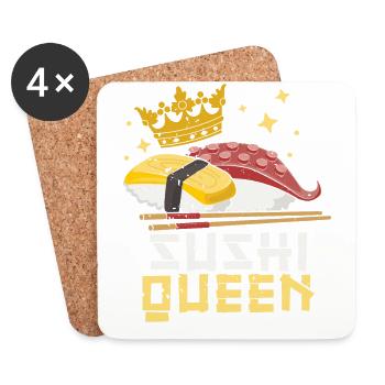 Sushi Queen Sushi lovers Japan Japanese - Coasters (set of 4) - white - Front