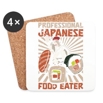 Amateurs de sushis mangeurs de nourriture japonaise Japon - Dessous de verre (lot de 4) - blanc - Devant