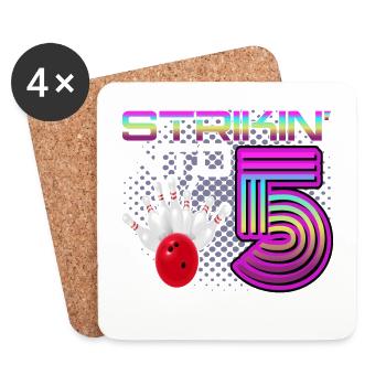 Frapper dans 5 Bowling Bowlers Fête du 5ème anniversaire - Dessous de verre (lot de 4) - blanc - Devant