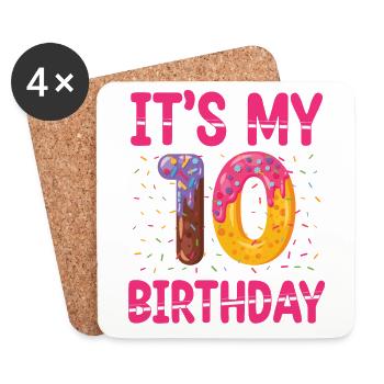 C’est mon 10e anniversaire | Sprinkles Thématique - Dessous de verre (lot de 4) - blanc - Devant