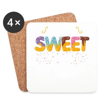 Le Sweet One | | d’anniversaire familial correspondant - Dessous de verre (lot de 4) - blanc - Devant