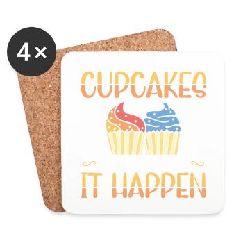 Certains rêves seulement de cupcakes d’autres gâteaux il - Dessous de verre (lot de 4) - blanc - Devant