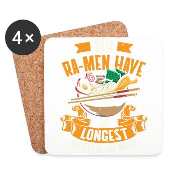 Meine Ramen Haben Die Längsten Nudeln Der Welt | - Untersetzer (4er-Set) - Weiß - Vorne