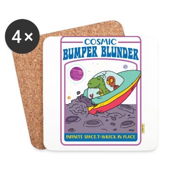 Cosmic Bumper - Espace infini - T-Wreck en place - Dessous de verre (lot de 4) - blanc - Devant