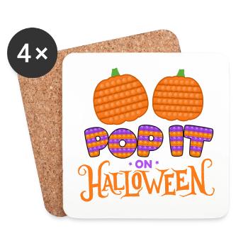 Pop Halloween | Halloween Costume | Halloween - Coasters (set of 4) - white - Front