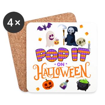 Pop Halloween | Halloween Costume | Halloween - Coasters (set of 4) - white - Front
