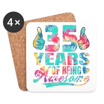35th birthday or anniversary 35 years of being - Coasters (set of 4) - white - Front
