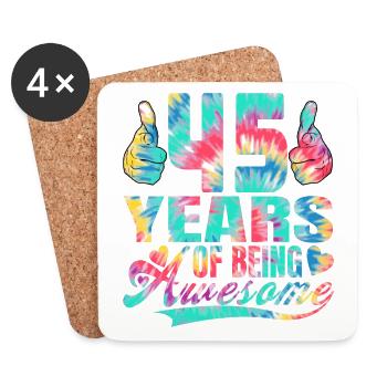 45th birthday or anniversary 45 years of being - Coasters (set of 4) - white - Front