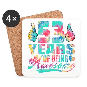 53. Geburtstag Oder Jahrestag 53 Years Of Being - Untersetzer (4er-Set) - Weiß - Vorne