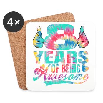 8. Geburtstag Oder Jahrestag 8 Years Of Being - Untersetzer (4er-Set) - Weiß - Vorne