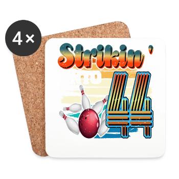 Strikin' Into 44 Bowling Bowler Celebration for the 44th of July. - Coasters (set of 4) - white - Front