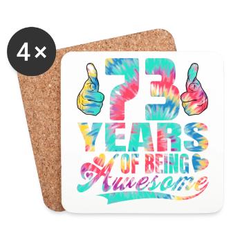 73e anniversaire ou anniversaire 73 ans d’existence - Dessous de verre (lot de 4) - blanc - Devant