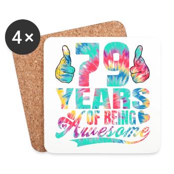 79th birthday or anniversary 79 years of being - Coasters (set of 4) - white - Front