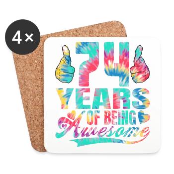 74. Geburtstag Oder Jahrestag 74 Years Of Being - Untersetzer (4er-Set) - Weiß - Vorne