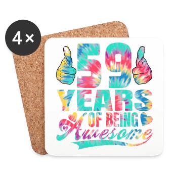 59. Geburtstag Oder Jahrestag 59 Years Of Being - Untersetzer (4er-Set) - Weiß - Vorne