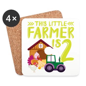 This small farmer is 2 farm more thematic - Coasters (set of 4) - white - Front