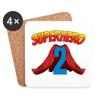 This little superhero is 2 birthday - Coasters (set of 4) - white - Front