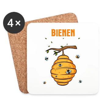 Lustiges Bienenzüchter Imker Bienen Flüsterer - Untersetzer (4er-Set) - Weiß - Vorne