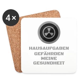 Hausaufgaben gefährden meine Gesundheit Schule - Untersetzer (4er-Set) - Weiß - Vorne