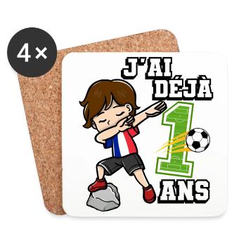 Fußball Junge Es Ist Mein 1e Geburtstag - Untersetzer (4er-Set) - Weiß - Vorne