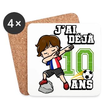 Fußball Junge Es Ist Mein 10e Geburtstag - Untersetzer (4er-Set) - Weiß - Vorne