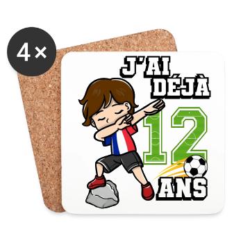 Fußball Junge Es Ist Mein 12e Geburtstag - Untersetzer (4er-Set) - Weiß - Vorne