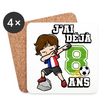 Fußball Junge Es Ist Mein 8e Geburtstag - Untersetzer (4er-Set) - Weiß - Vorne