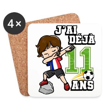 Fußball Junge Es Ist Mein 11e Geburtstag - Untersetzer (4er-Set) - Weiß - Vorne