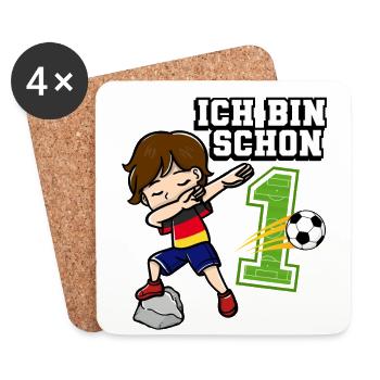Fußball Junge Es Ist Mein 1. Geburtstag Deutsche - Untersetzer (4er-Set) - Weiß - Vorne