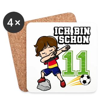 Fußball Junge Es Ist Mein 11. Geburtstag Deutsche - Untersetzer (4er-Set) - Weiß - Vorne