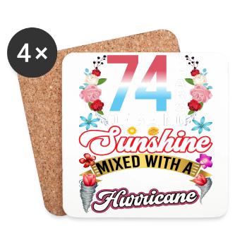 74 years of sunshine mixed with a small - Coasters (set of 4) - white - Front