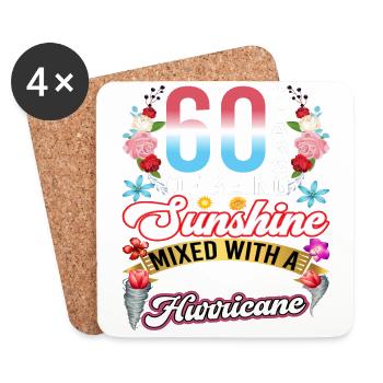 60 years of sunshine mixed with a small - Coasters (set of 4) - white - Front