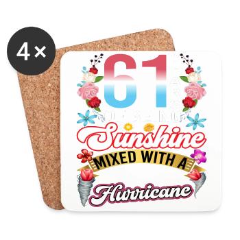 61 years of sunshine mixed with a small - Coasters (set of 4) - white - Front