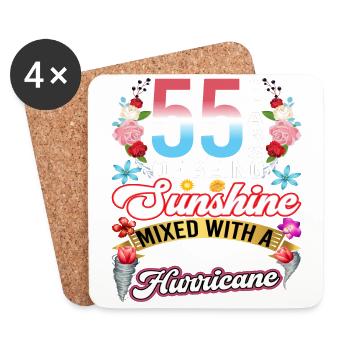 55 years of sunshine mixed with a small - Coasters (set of 4) - white - Front