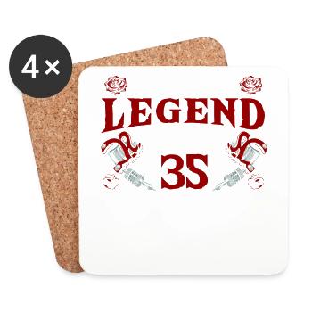 Cette légende de l’encre tourne 35 Fantastic 35. - Dessous de verre (lot de 4) - blanc - Devant