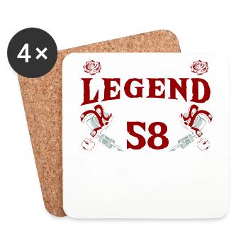 Cette légende de l’encre sera 58 Awesome 58th Birthday - Dessous de verre (lot de 4) - blanc - Devant