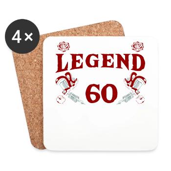 Diese Inked-legende Wird 60. Toller 60. Geburtstag - Untersetzer (4er-Set) - Weiß - Vorne