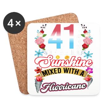 41 years of sunshine mixed with a small - Coasters (set of 4) - white - Front