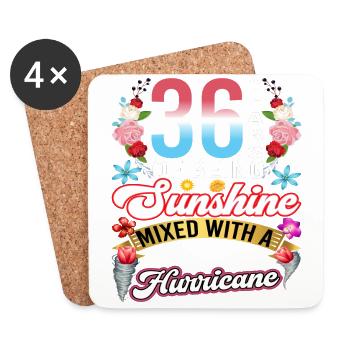 36 years of sunshine mixed with a small - Coasters (set of 4) - white - Front